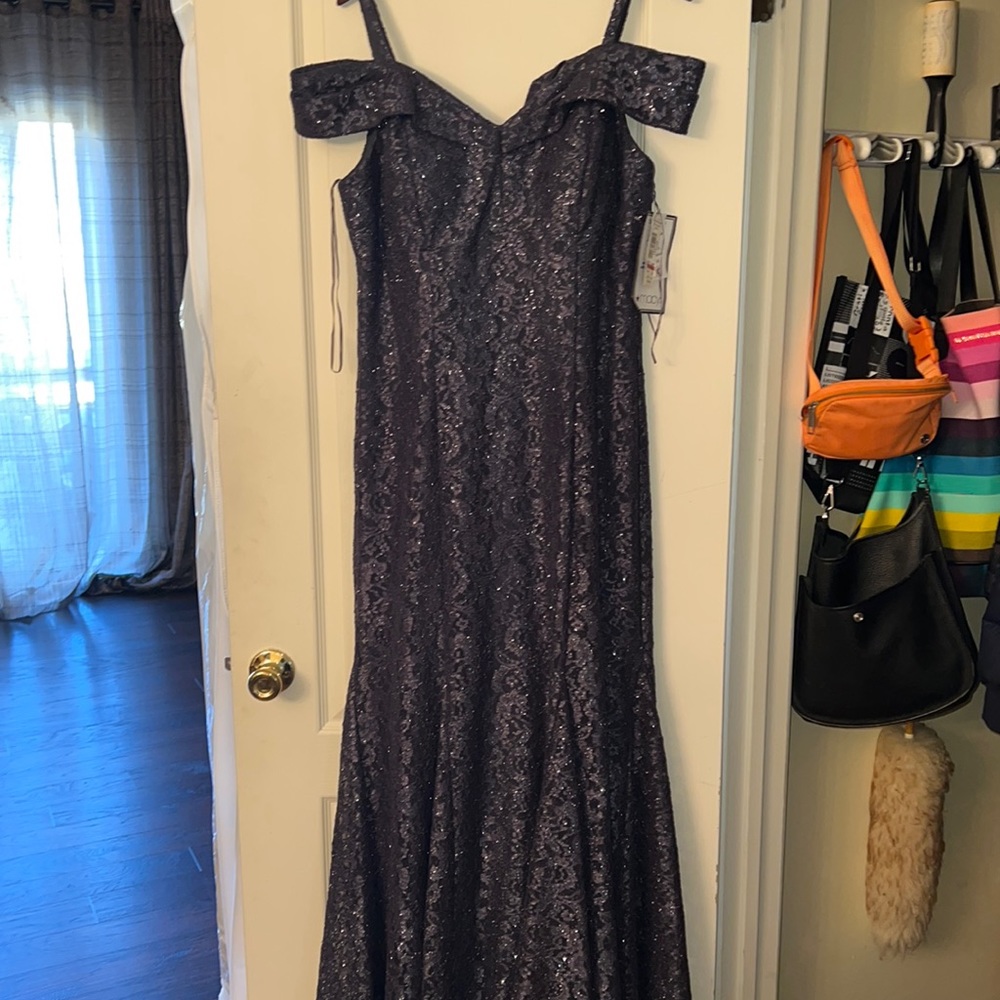 R&M richards navy blue sparkly dress